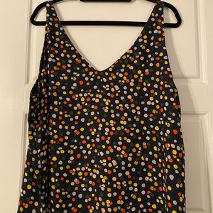Multicolor Dotted Sleeveless Blouse